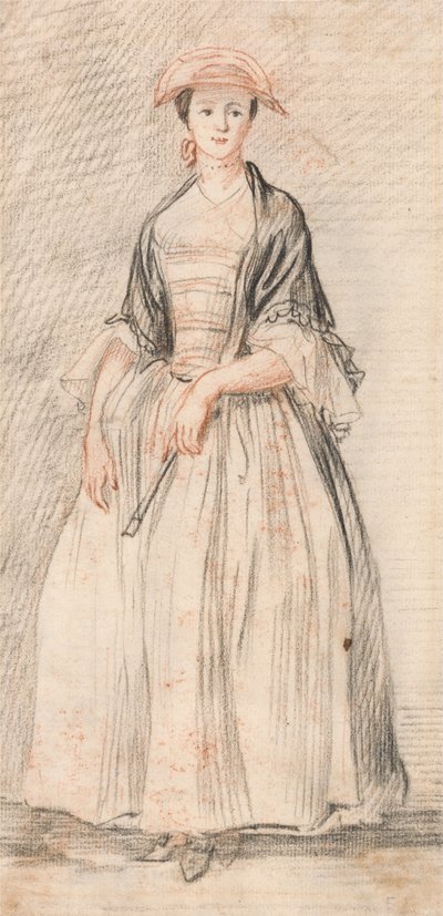 ファンを持つ女性 作： Paul Sandby